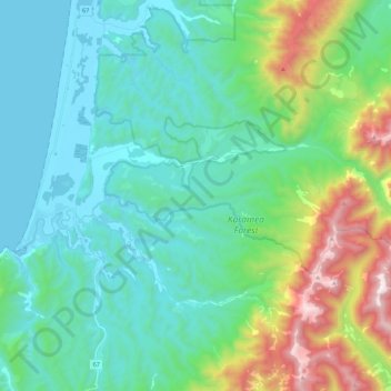 Little Wanganui River topographic map, elevation, terrain