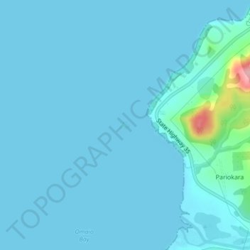 Motonui Island topographic map, elevation, terrain
