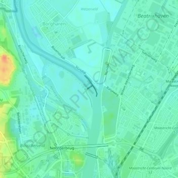 Meuse topographic map, elevation, terrain