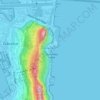Catalan Bay topographic map, elevation, terrain