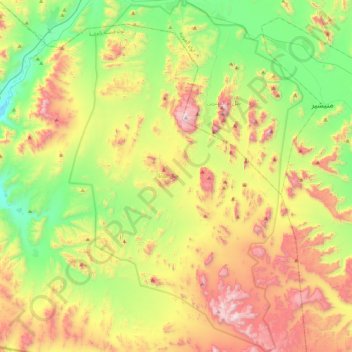 Wadi Rum protected area topographic map, elevation, terrain
