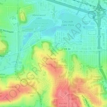 Eagle Ridge Park topographic map, elevation, terrain