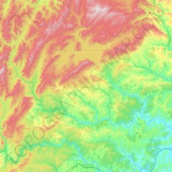 Waiau River topographic map, elevation, terrain