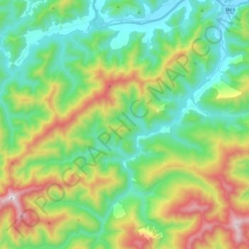 Wakamarina River topographic map, elevation, terrain