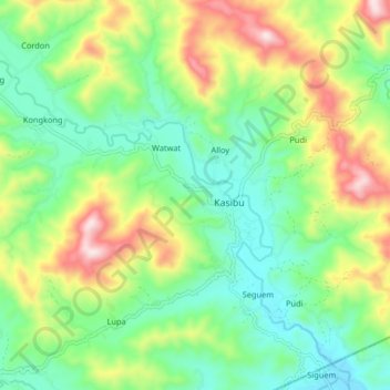 Kasibu River topographic map, elevation, terrain
