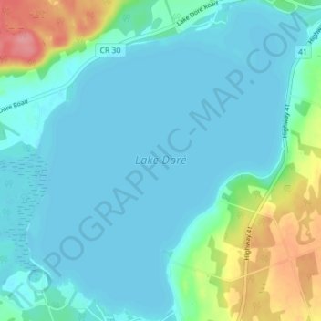 Lake Doré topographic map, elevation, terrain