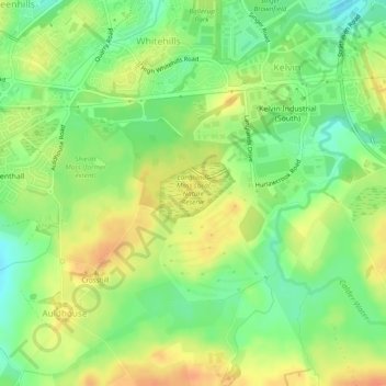 Langlands Moss Local Nature Reserve topographic map, elevation, terrain