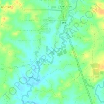 Huai Bong topographic map, elevation, terrain