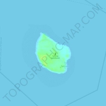 Silino Island topographic map, elevation, terrain