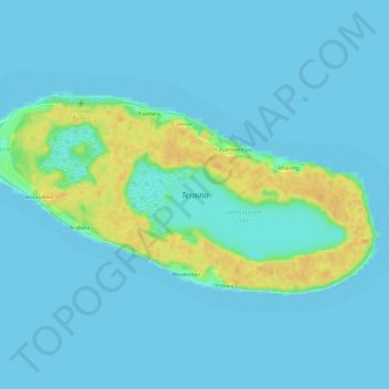 Teraina Island topographic map, elevation, terrain