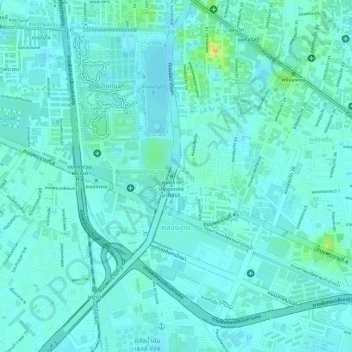 Khlong Toey topographic map, elevation, terrain