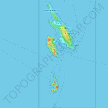 Ao Nang topographic map, elevation, terrain