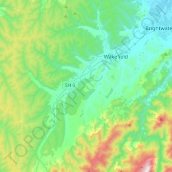 Wai-iti River topographic map, elevation, terrain