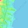 Sandon Point Beach topographic map, elevation, terrain