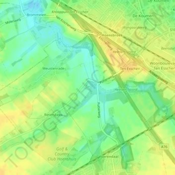 Kasteel Rivieren topographic map, elevation, terrain