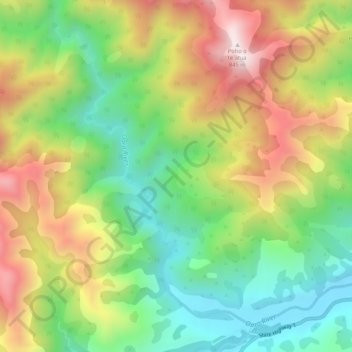 Oaro River topographic map, elevation, terrain