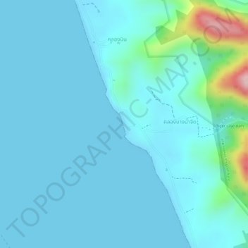 Ao Khlong Nam Kut topographic map, elevation, terrain