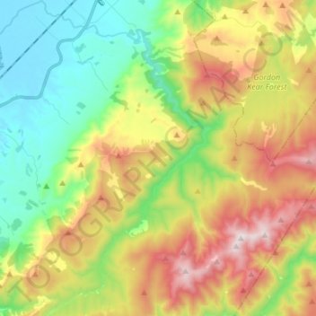 Tokomaru River topographic map, elevation, terrain