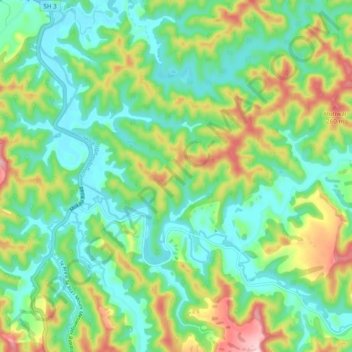 Tongaporutu River topographic map, elevation, terrain