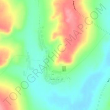 Тимошкино topographic map, elevation, terrain