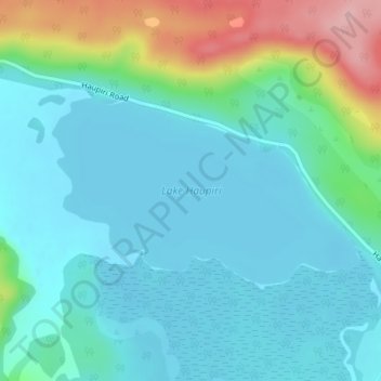 Lake Haupiri topographic map, elevation, terrain
