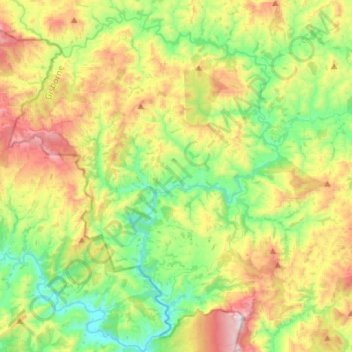 Hangaroa River topographic map, elevation, terrain