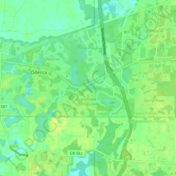 Odessa topographic map, elevation, terrain
