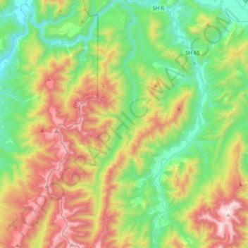 Deepdale River topographic map, elevation, terrain