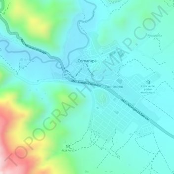 Comarapa topographic map, elevation, terrain