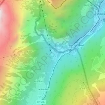 Barberine topographic map, elevation, terrain