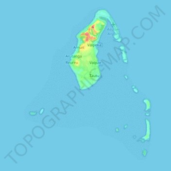 Aitutaki topographic map, elevation, terrain
