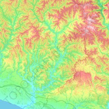Waitotara River topographic map, elevation, terrain