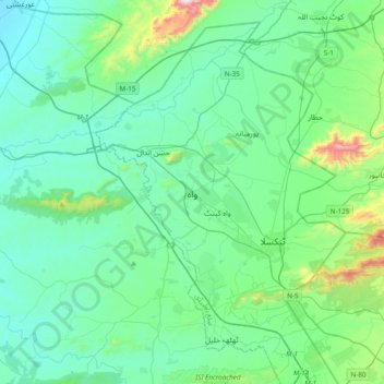 Wah Cantt Location Map Wah Cantonment Topographic Map, Elevation, Relief