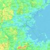 Boston topographic map, elevation, relief