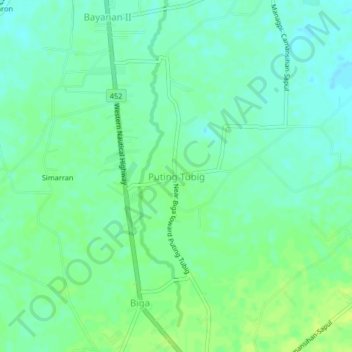 Puting Tubig topographic map, elevation, relief