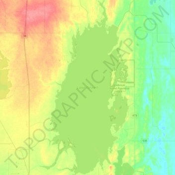 Lake Newell Bathymetric Map Lake Newell Topographic Map, Elevation, Relief