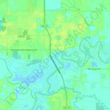 Moss Bluff La Map Moss Bluff Topographic Map, Elevation, Relief