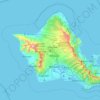 Oahu topographic map, elevation, relief