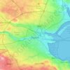 Dublin topographic map, elevation, relief