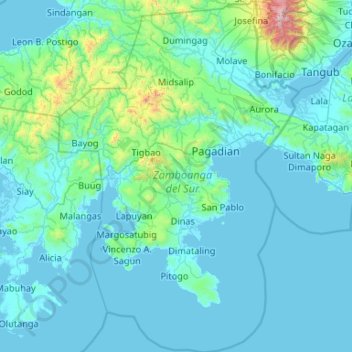 Zamboanga Del Sur Map Zamboanga Del Sur Topographic Map, Elevation, Relief