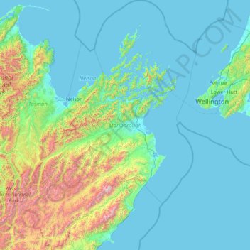 Marlborough topographic map, elevation, relief